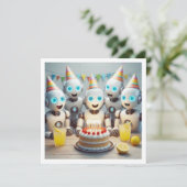 Laten we ons opmaken voor robotverjaardag, wetensc kaart (Staand voorkant)