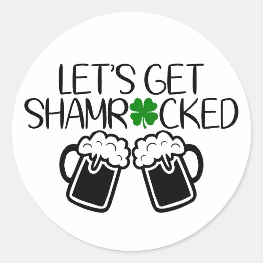 Laten we ons schamen 🍀🍻 ronde sticker (Voorkant)