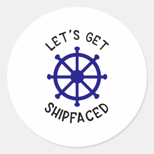 Laten we ons scheepsgezichtig maken, Nauticale Ronde Sticker (Voorkant)