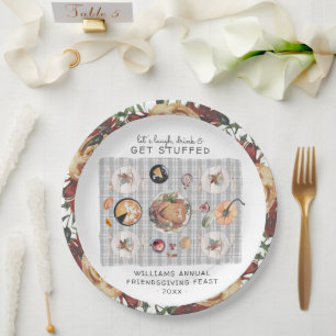 Laten we ons te buiten gaan   Thanksgiving Friends Papieren Bordje