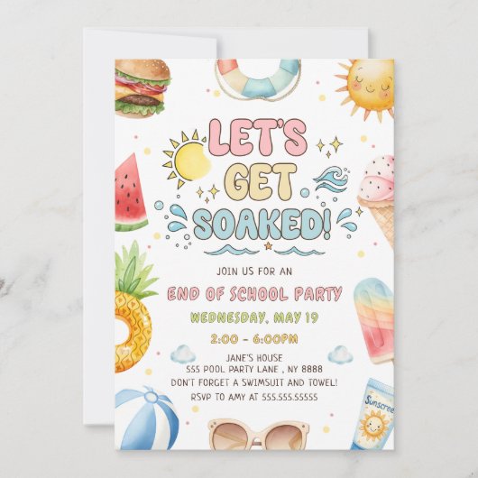 Laten we ons uitleven, Eind-van-schoolfeest Kaart (Voorkant)