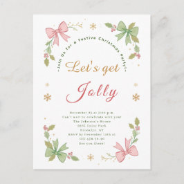 Laten we ons vrolijk maken Fancy kerstlint Vrolijk Feestdagenkaart