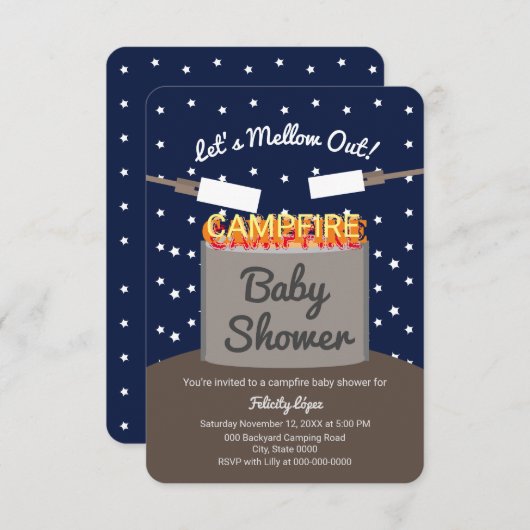 Laten we ontspannen moderne camping kaart (Voorkant / Achterkant)