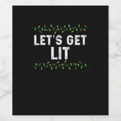 Laten we Ontstoken Pyjama's Grappig Schattige Lich Wijn Etiket (Enkel label)