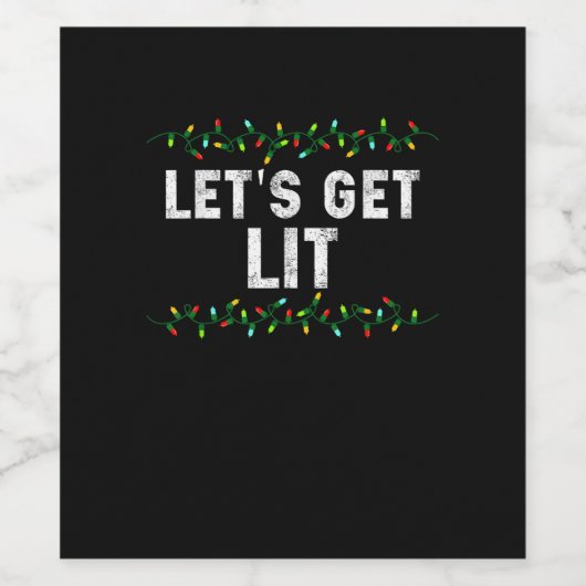 Laten we Ontstoken Pyjama's Grappig Schattige Lich Wijn Etiket (Enkel label)