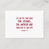 LATEN WE ONZE OGEN OP JESUS VASTSTELLEN VISITEKAARTJE (Voorkant)