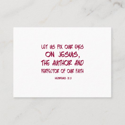 LATEN WE ONZE OGEN OP JESUS VASTSTELLEN VISITEKAARTJE (Voorkant)