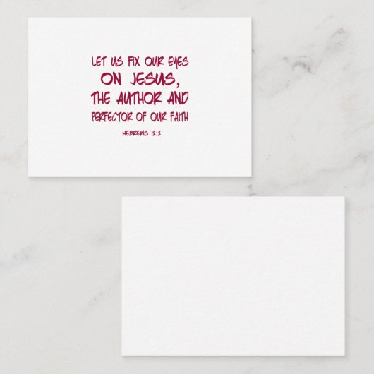 LATEN WE ONZE OGEN OP JESUS VASTSTELLEN VISITEKAARTJE (Voorkant / Achterkant)