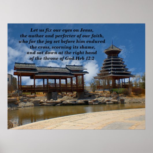 Laten we onze ogen richten op Jezus Poster (Voorkant)