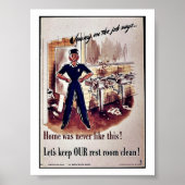 Laten we onze rustkamer schoon houden! poster (Voorkant)