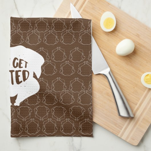 Laten we op basis van Thanksgiving keukenhanddoek  (Quarter Fold)