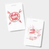 Laten we op de motor rijden badge (Voor- en achterkant)