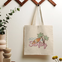 Laten we op de Surfing Summer Surf Board gaan zitt Tote Bag