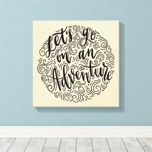 Laten we op een avontuur gaan canvas afdruk (Insitu (Houten vloer))