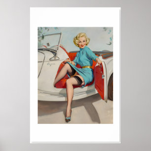 Laten we op een oude manier gaan rijden Elvgren Pi Poster