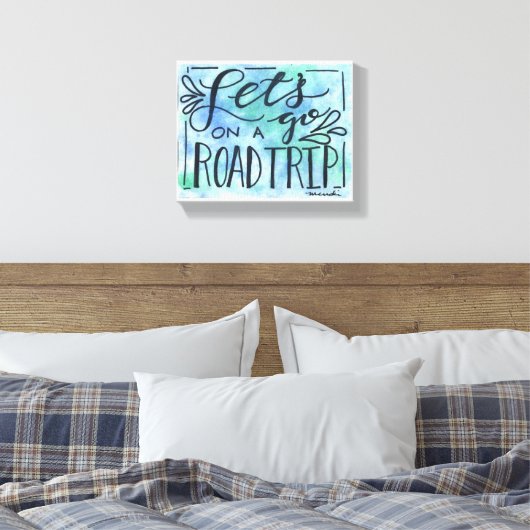 Laten we op een weg rijden canvas afdruk (Insitu (Slaapkamer))