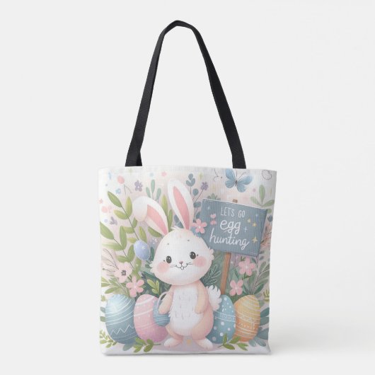 Laten we op eieren gaan jagen tote bag (Achterkant)