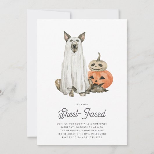 Laten we op het vel gerichte halloween party maken kaart (Voorkant)