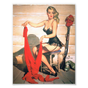 Laten we op jacht gaan - Vintage Pin-up Kunst Foto Afdruk
