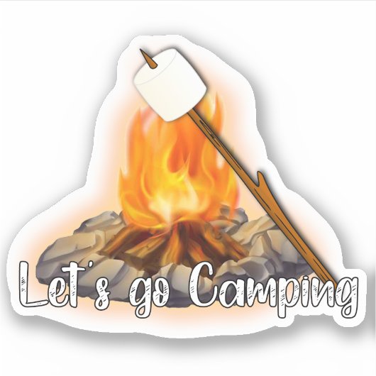 Laten we op maat gesneden vinylSticker camping Sticker (Voorkant)