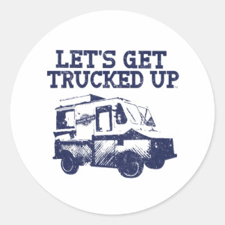 Laten we opgeborgen worden ronde sticker