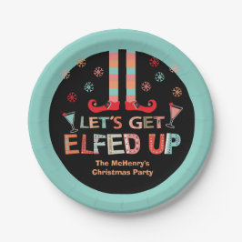 Laten we opgeruimd worden door het kerstfeest Elf Papieren Bordje