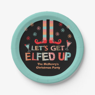Laten we opgeruimd worden door het kerstfeest Elf Papieren Bordje