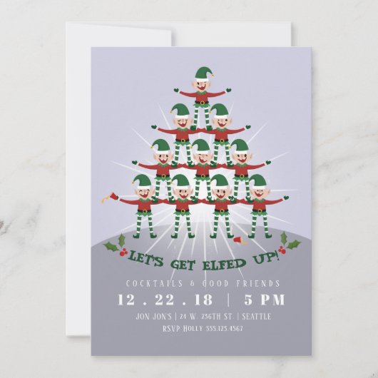 Laten we opgeruimd zijn met kerstfeest uitnodigen kaart (Voorkant)