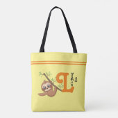 Laten we ophangen | Cute Hanging Sloth Funny Tote Bag (Achterkant)
