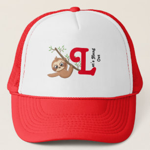 Laten we ophangen   Cute Hanging Sloth Funny Trucker Pet