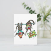 Laten we ophangen - Sock Monkeys Briefkaart (Staand voorkant)