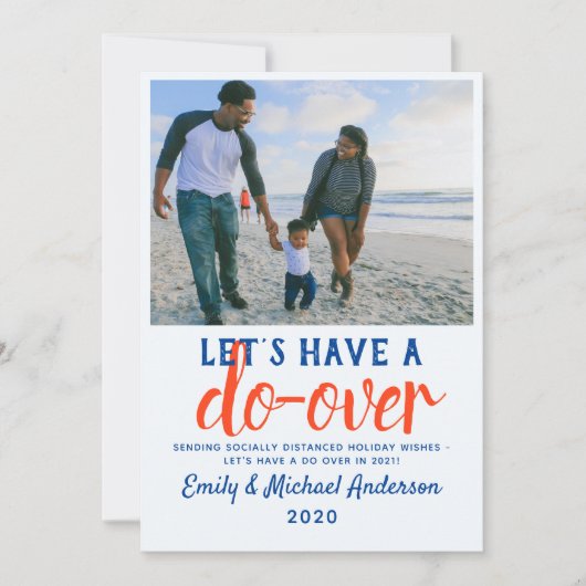Laten we opnieuw beginnen Moderne feestdagen PHOTO Feestdagenkaart (Voorkant)