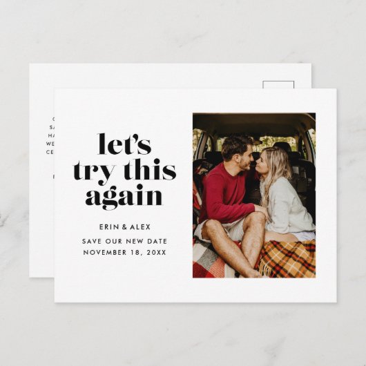 Laten we opnieuw proberen om de datum van het huwe aankondigingskaart (Voorkant / Achterkant)