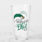 Laten we opstaan | Kerstalcohol Drink woordspeling Glas (Achterkant)