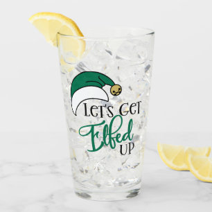 Laten we opstaan   Kerstalcohol Drink woordspeling Glas