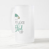 Laten we opstaan | Kerstalcohol Drink woordspeling Matglas Bierpul (Voorkant links)