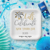 Laten we Oud en Nieuw vieren Zwart Goud Zilver Papieren Bordje (Feest)