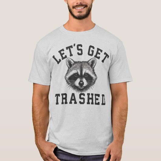 Laten we over de zeik gaan - Vintage Wasbeer T-shirt (Voorkant)