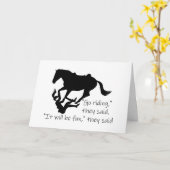 Laten we paardrijden Grappig citaat Beterschap Kaart (Gele Bloem)