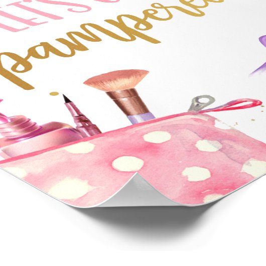 Laten we Pampered Spa Party Makeup Glamor Girl P Poster (Hoek)