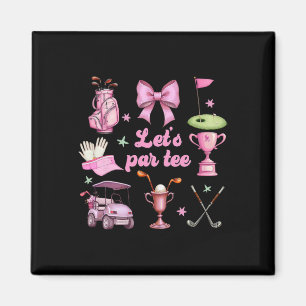 Laten we Par Golfspeler Golfer Roze Coquette Strik Magneet