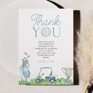 Laten we Par-T-shirt Blue Golf verjaardagsfeestje Bedankkaart