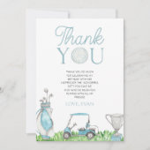 Laten we Par-T-shirt Blue Golf verjaardagsfeestje Bedankkaart (Voorkant)