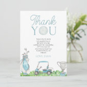 Laten we Par-T-shirt Blue Golf verjaardagsfeestje Bedankkaart (Staand voorkant)