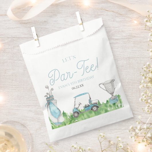 Laten we Par-T-shirt Blue Golf verjaardagsfeestje Bedankzakje (Geknipt)