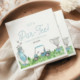 Laten we Par-T-shirt Blue Golf verjaardagsfeestje Servet