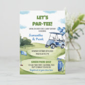 Laten we Par-T-shirt Classic Golf Boy Party Baby s Kaart (Staand voorkant)