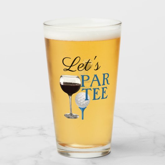 Laten we PAR T-SHIRT glazen beker (Voorkant gevuld)