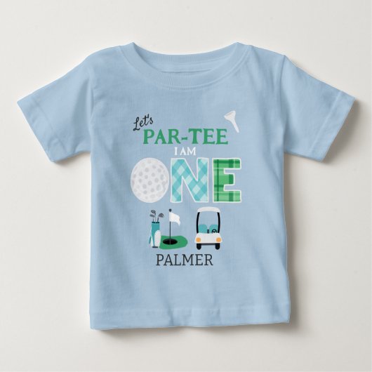 Laten we Par-t-shirt Golf 1e Verjaardag Golfen (Voorkant)