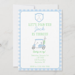 Laten we Par-T-shirt Golf 3rd Birthday uitnodigen Kaart